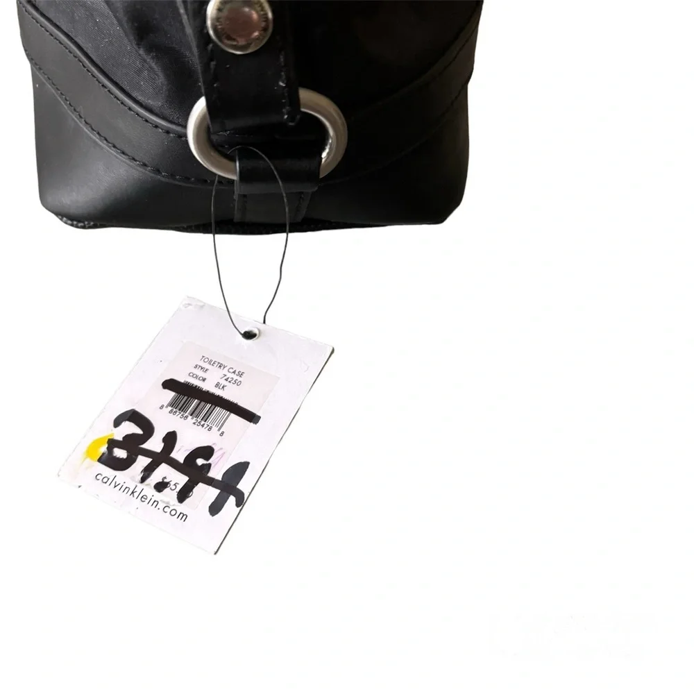 New Calvin Klein toiletry top zip bag in black. Silver hardware. - Picture 3 of 7